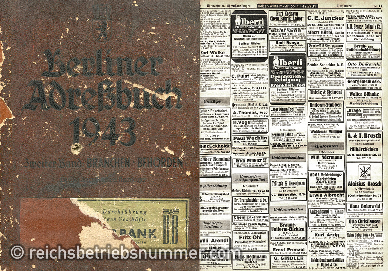 Berliner Adressbuch: Zweiter Band, Branchen - Behörden, Ausgabe 1943